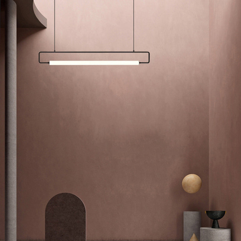 Airsha Minimalistisch Pendelleuchte Linear, Schwarz/Gold, Esstisch