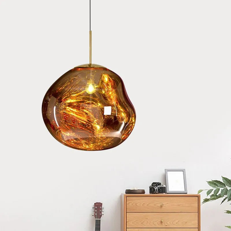 Valentina Melt Glas Pendelleuchte in Lavaoptik