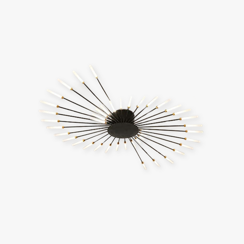 Lowry Industrial LED Deckenleuchte Schwarz/Gold Wohnzimmer Metall