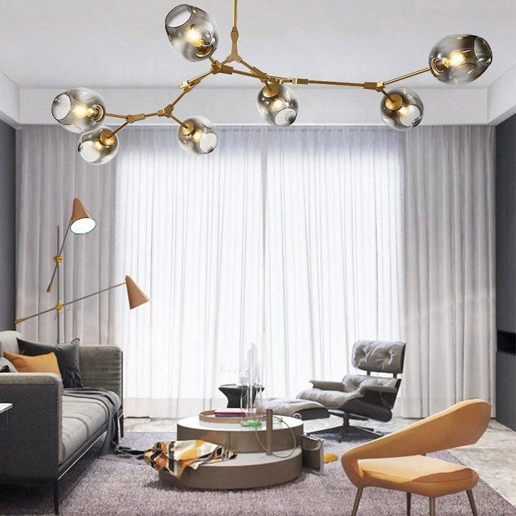 Valentina Pendelleuchte Schwarze/Gold Wohnzimmer/Schlafzimmer Metall/Glas