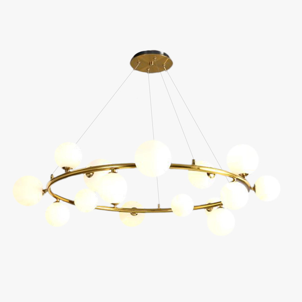 Valentina Modern Glaskugel LED Kronleuchter Gold/Schwarz Esstisch/Wohnzimmer Metall mit 3 größrn