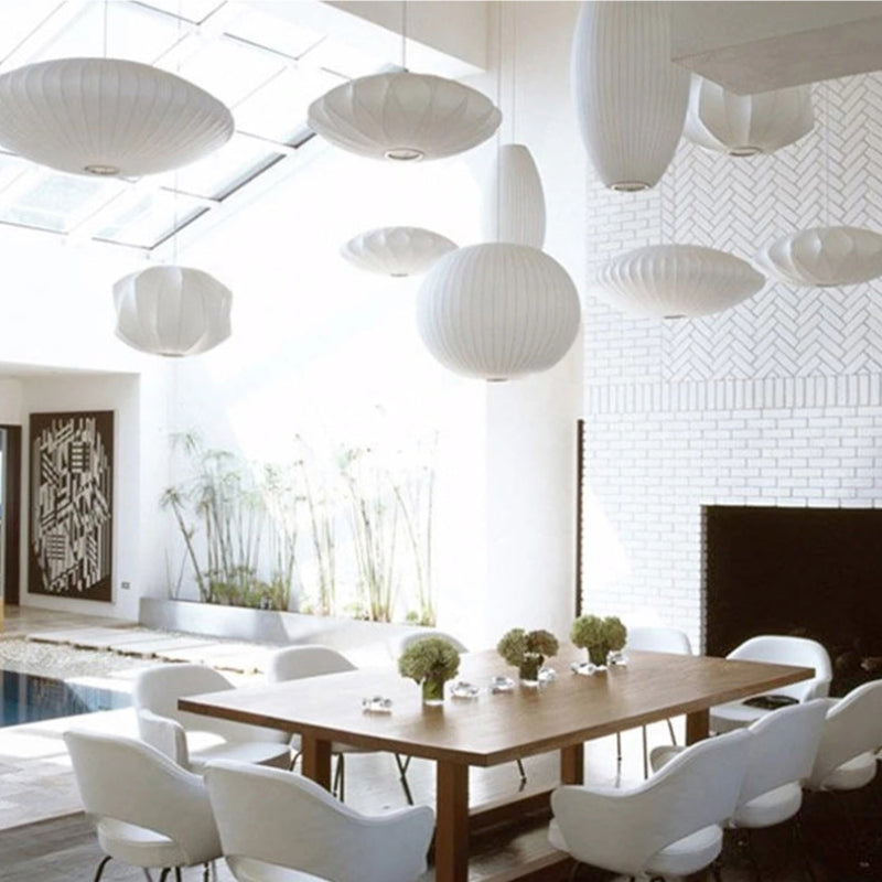 Ritta Modern LED Pendelleuchte Weiß Wohnzimmer/Esstisch Metall&Stoff-Letslighting