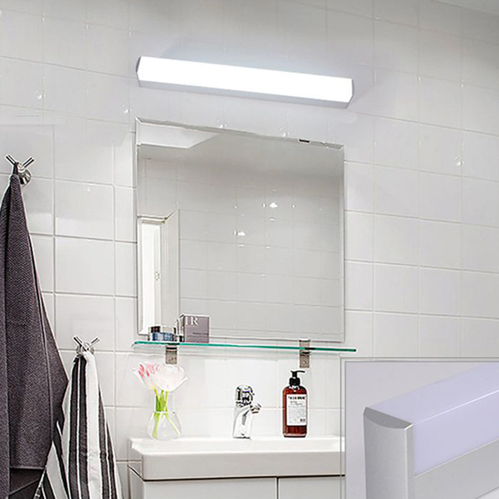 Arisha Modern Rechteckig Acryl Spiegel Front Vanity Wandleuchte, Weiß