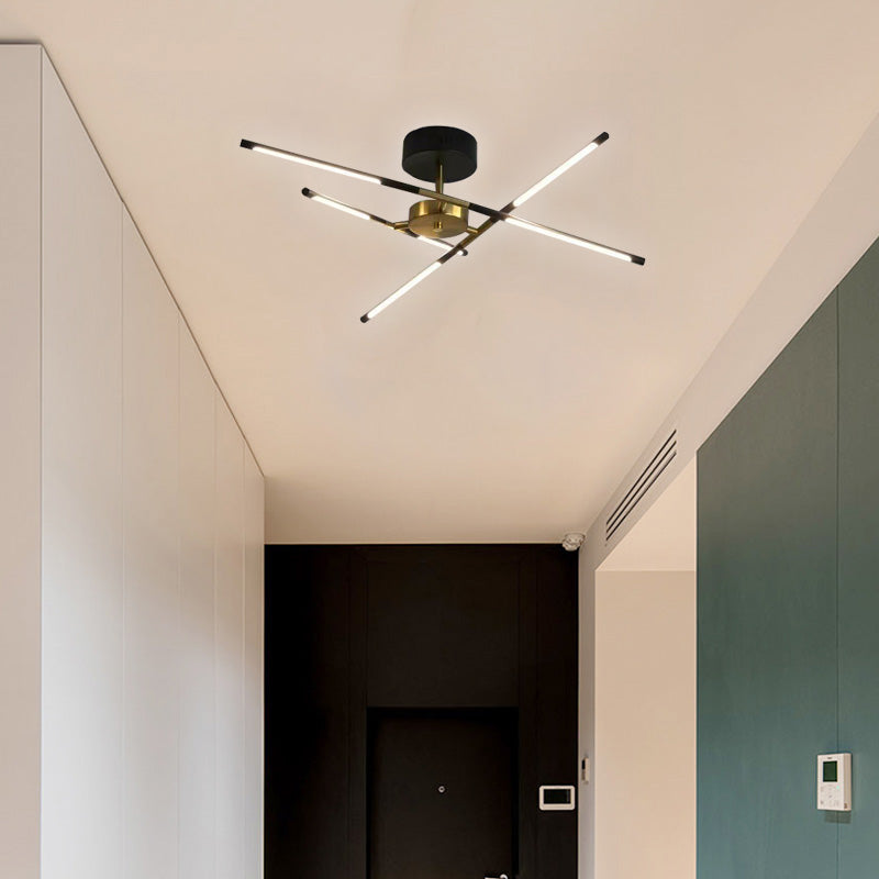 Arisha Modern Linear LED Deckenleuchte Schwarz/Gold Wohn/Schlafzimmer Metall/Acryl Multi-Flammig-Letslighting