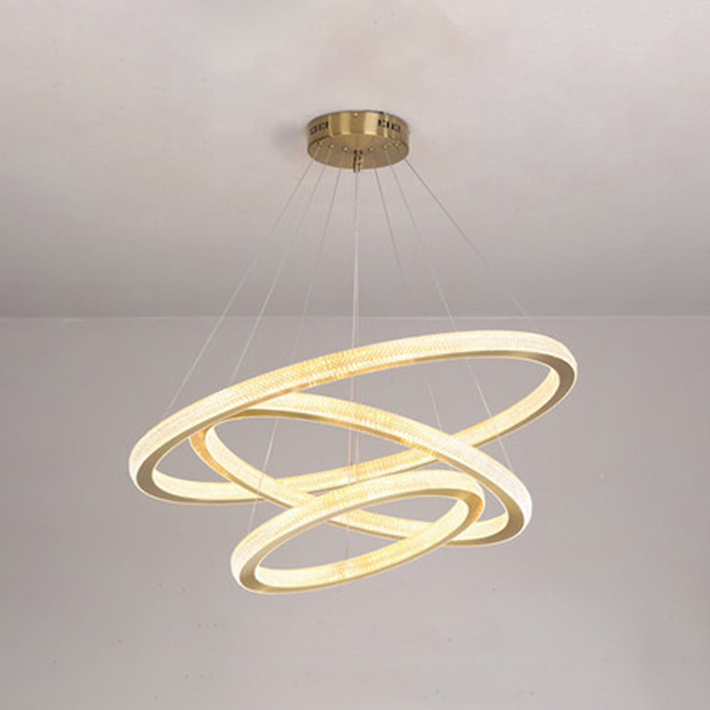Kristy Modern Ring LED Kronleuchter Gold Wohn/Schlafzimmer Metall-Letslighting
