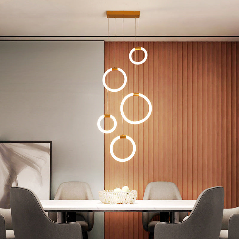 Arisha Moderne LED Pendelleuchte Wohnzimmer/Schlafzimmer Weiß/Gold