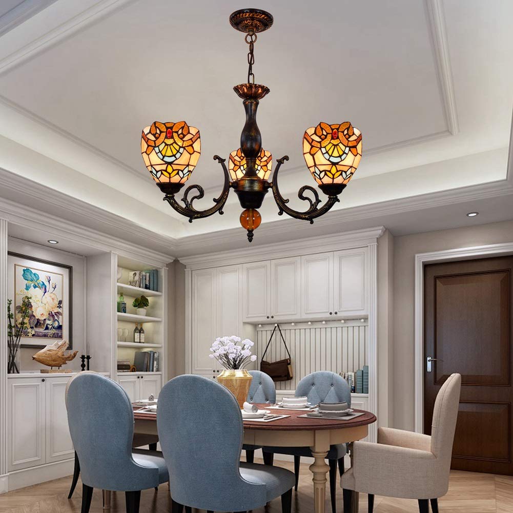 Arisha Vintage LED Kronleuchter Mehrfarbig Glas Wohnzimmer