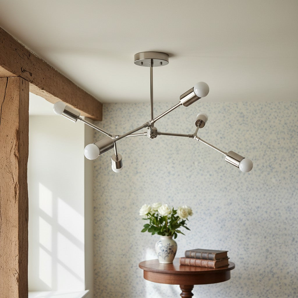Geometrische Pendelleuchte aus Metall für Wohnzimmer