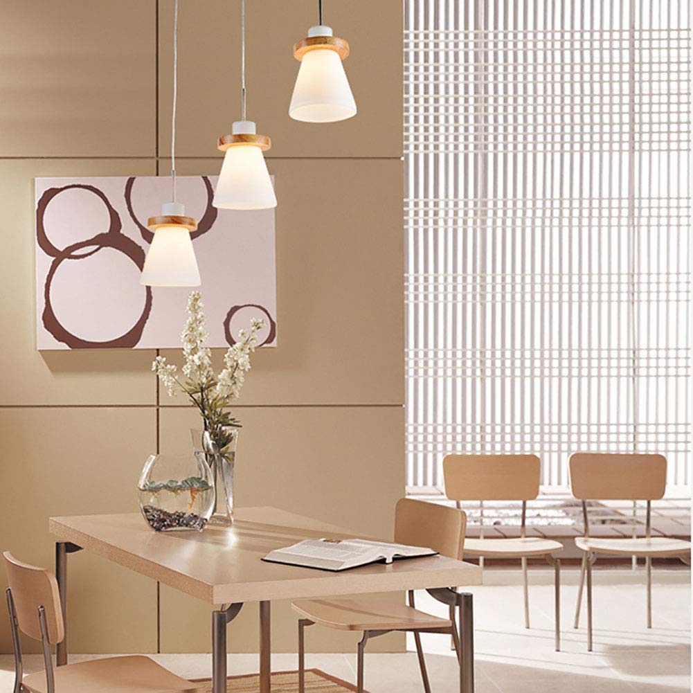Valentina Minimalismus LED Pendelleuchte Holz Glas Schlafzimmer/Esszimmer