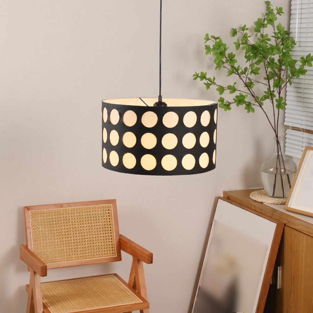 Valentina Retro Rund LED Pendelleuchte Metall/Textil Ess/Wohnzimmer
