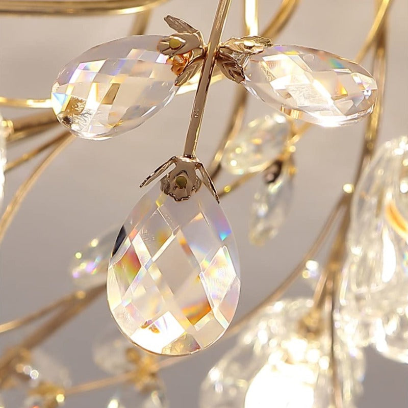 Kristy Deckenleuchte Blume Design LED Gold Wohn/Schlaf/Kinderzimmer Flur Glas