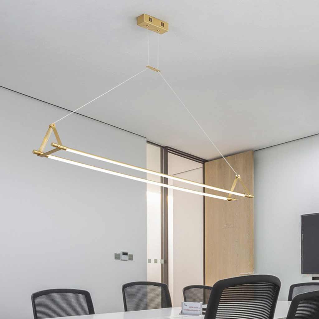 Pendelleuchte Modern Messing Lange Stange Linear LED, Gold