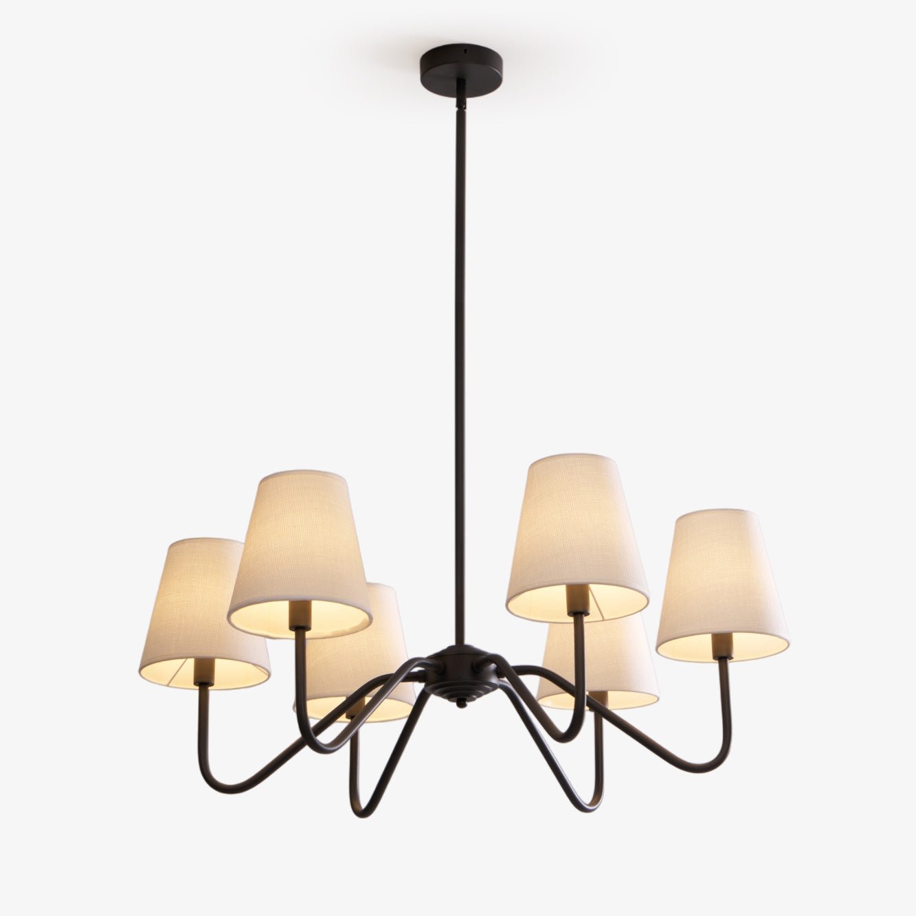 Aurvarira Lumos Klassischer Kronleuchter aus Schwarzem Stoff-Letslighting