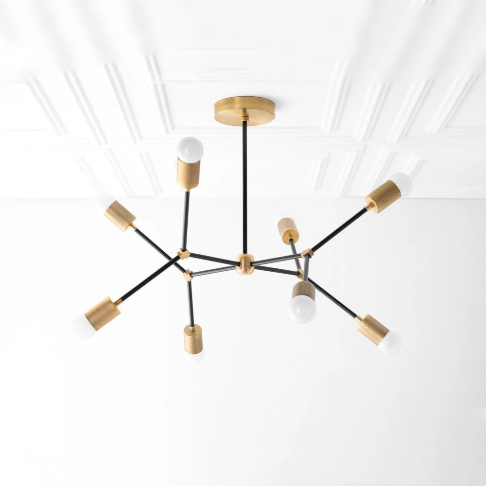Installationsansicht des geometrischen Kronleuchters