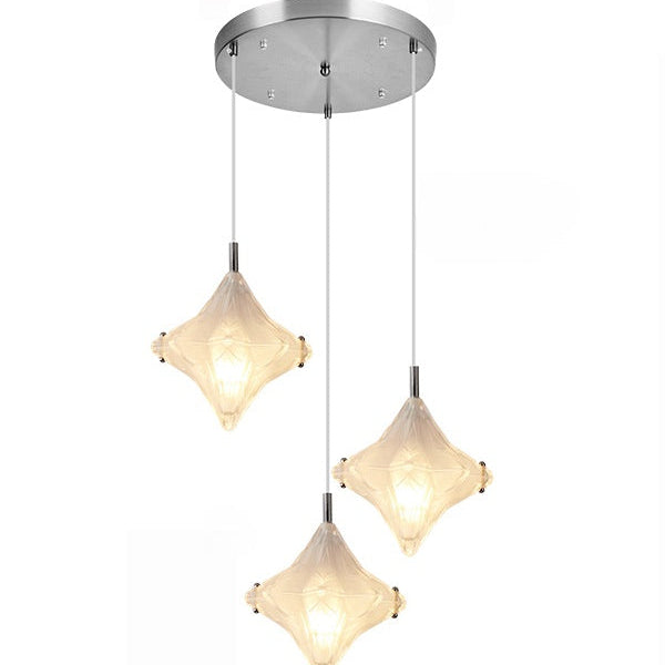 Art Deco Pendelleuchte mit 9 Köpfen, Milchglas