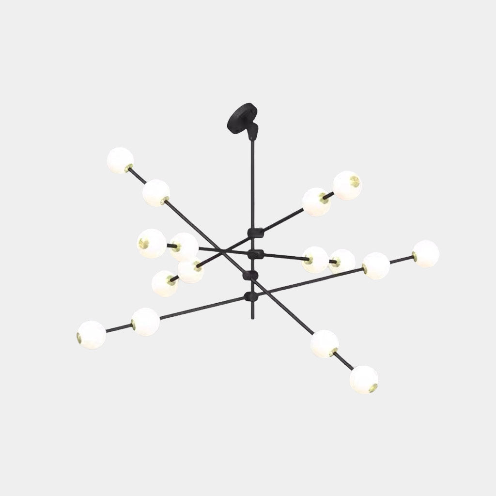 Kronleuchter Sputnik Glas Multi-Globe für schräge Decke