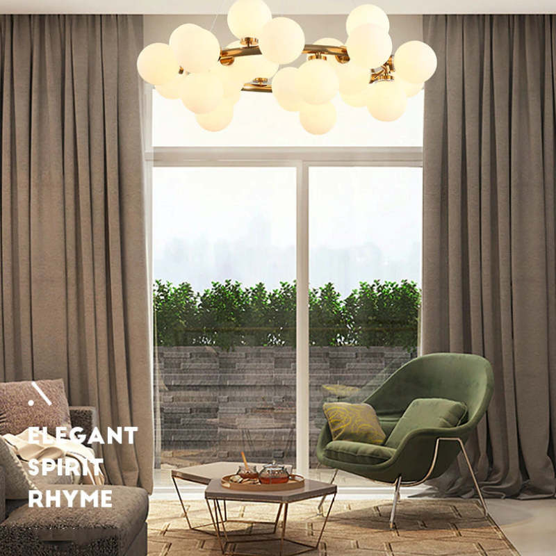 Valentina Design LED Pendelleuchte Schwarz/Gold Glas Ess/Wohnzimmer