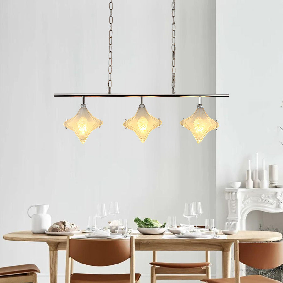 Art Deco Stern Linear Pendelleuchte - Elegante Beleuchtung für Kücheninsel - Astris Cassiopeia