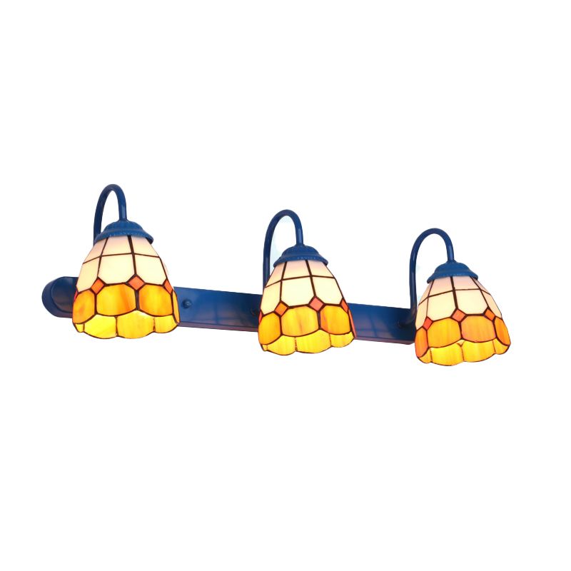 Arisha Vintage Blume LED Wandleuchte Schwarz/Weiß/Blau Schlafzimmer/Flur Metall/Glas