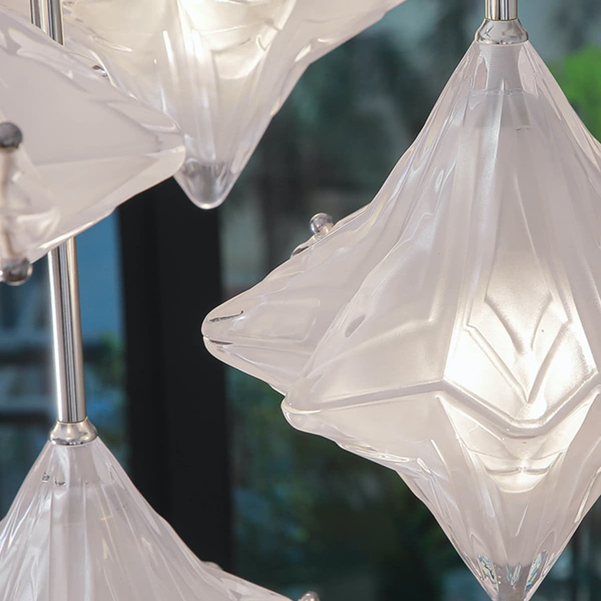 Art Deco Astris Elara Stern Pendelleuchte, Detailansicht