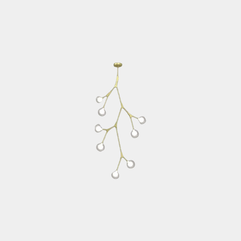 Branch Kronleuchter Glaskugel für hohe Decken, Schwarz / Gold