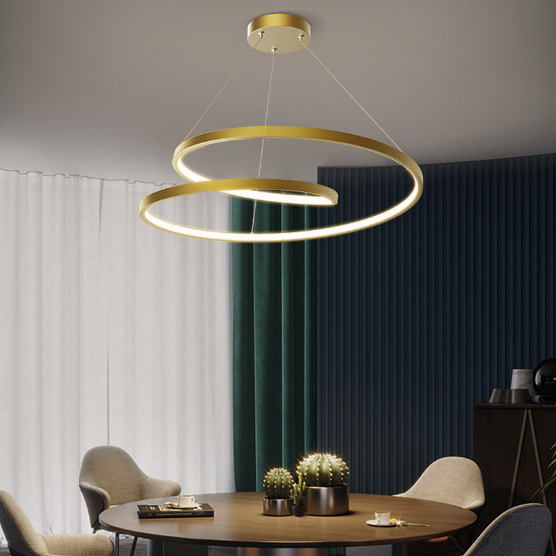 Arisha Modern Ring Linear LED Pendelleuchte Gold/Schwarz Wohn/Schlaf/Esszimmer Kupfer&Kieselgel