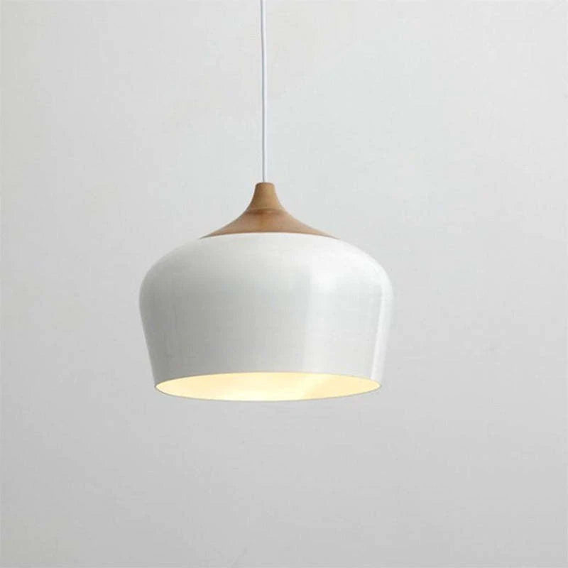 Arisha Modern Pendelleuchte Schale, Weiß/Schwarz, Esszimmer, Metall Holz-Letslighting