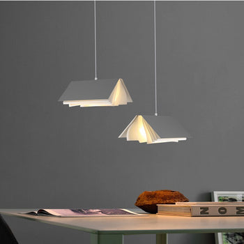 Arisha Design LED Pendelleuchte Weiß Schlafzimmer/Wohnzimmer Stoff