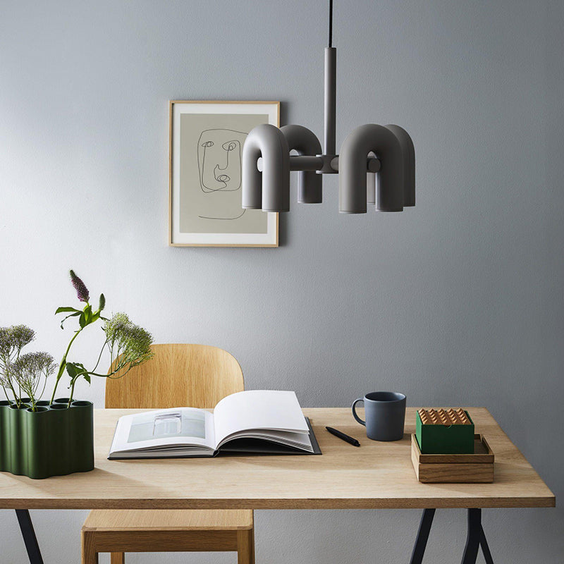 Arisha Modern LED Pendelleuchte Schwarz/Grau/Orange Wohn/Schlaf/Ess/Kinderzimmer Metall&Acryl 4/6 Flammig