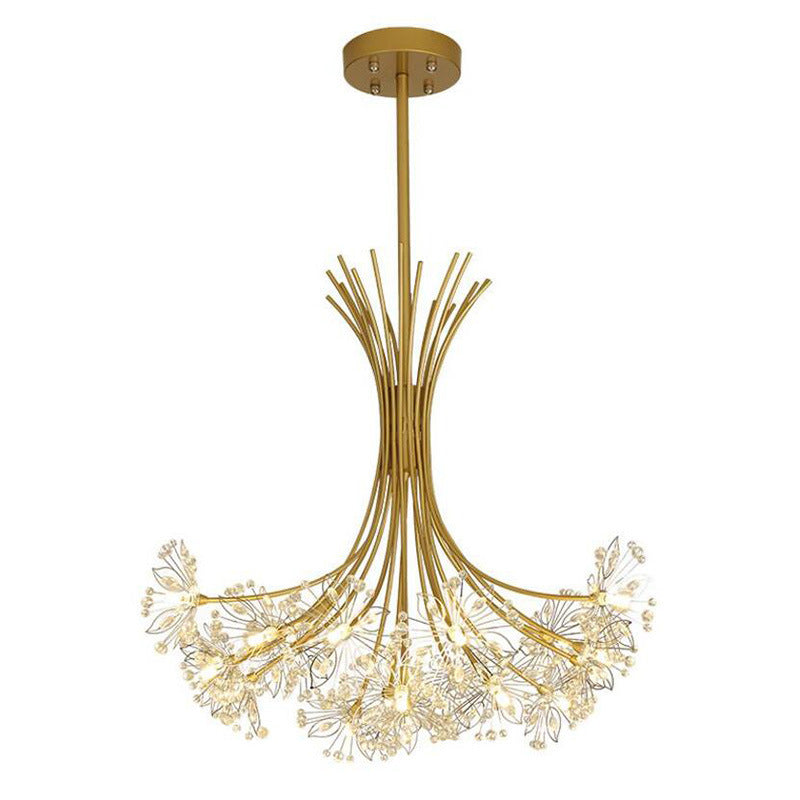 Arisha Modern Kristall LED Kronleuchter Gold Wohnzimmer/Esszimmer Metall&Acryl