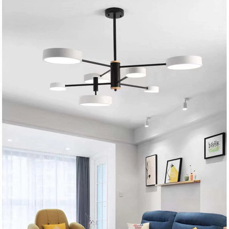 Arisha Modern LED Pendelleuchte Gold/Weiß/Grau Wohn/Schlaf/Esszimmer Esstisch Metall&Holz 3 Farbwechsel Per Schalter-Letslighting
