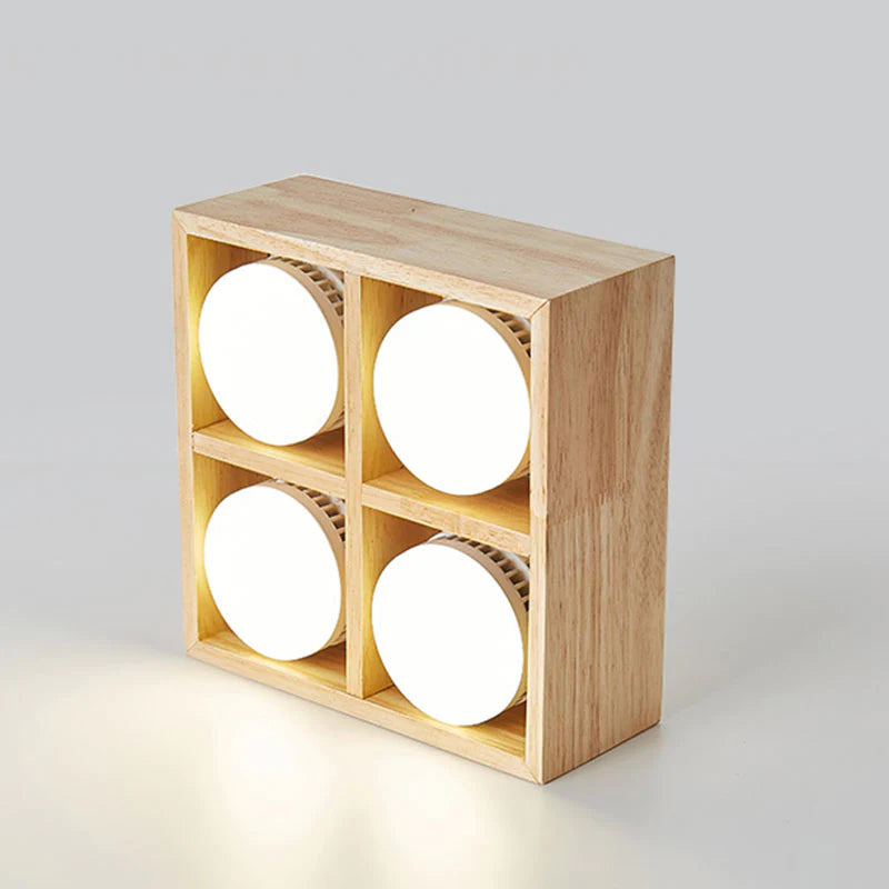 Muto Modern LED Deckenleuchte Platz Wohnzimmer Schlafzimmer Holz Acryl