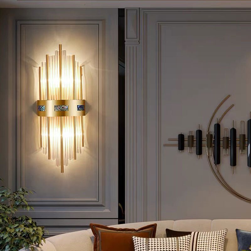 Kirsty LED Wandleuchte Gold, Wohnzimmer/Schlafzimmer,Metall/Acryl