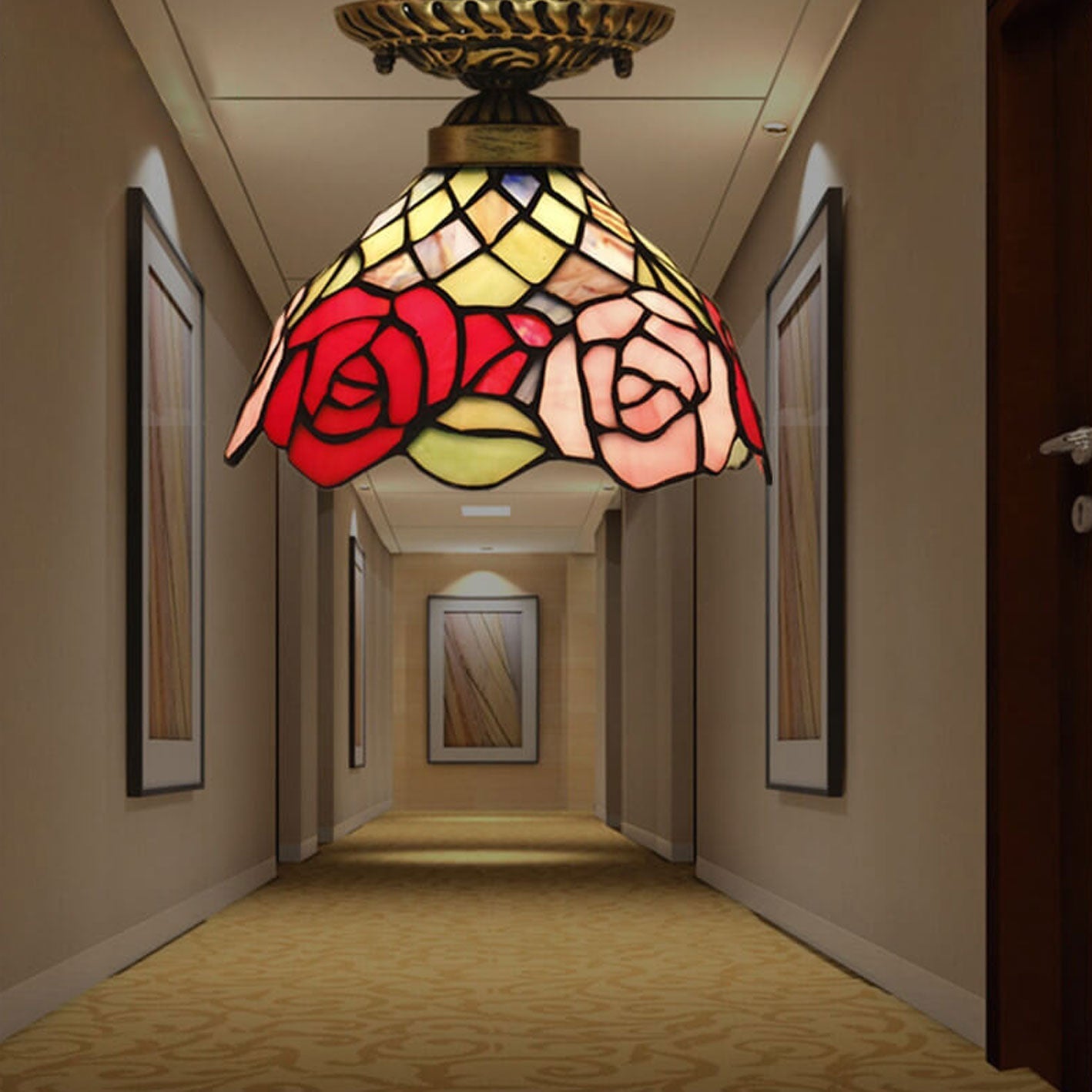 Arisha Vintage Rose Schale LED Deckenleuchte Wohnzimmer