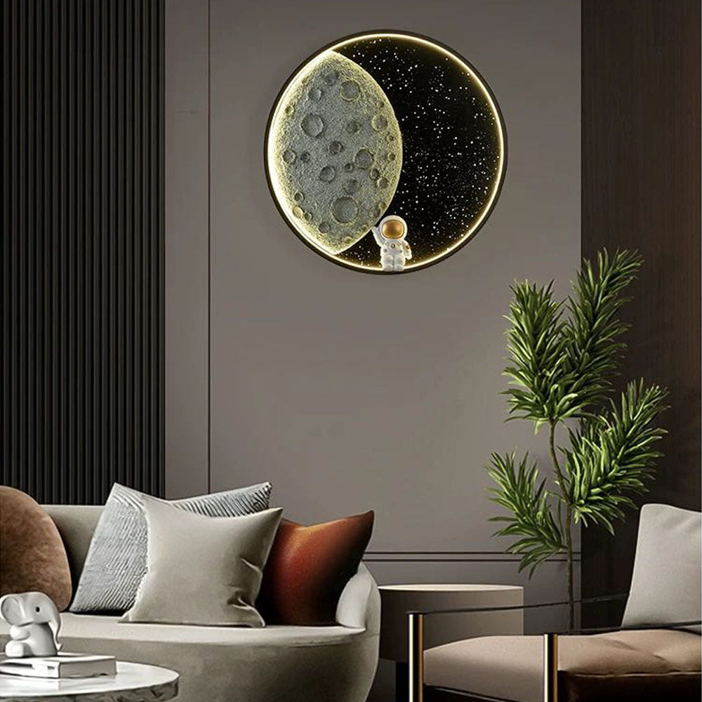 Aria Modern Astronaut Mond LED Wandleuchte Schlaf/Kinderzimmer Innen Metall Dimmbar