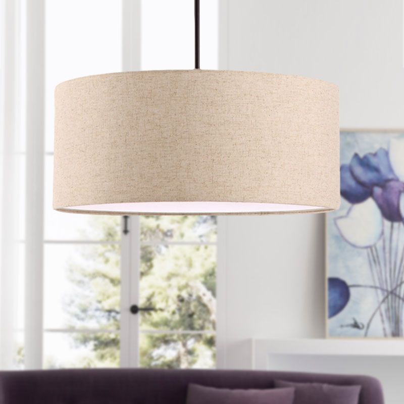 Ritta Modern LED Pendelleuchte Schwarz/Weiß/Beige/Flachsfarben Wohn/Ess/Schlafzimme Metall&Stoff-Letslighting
