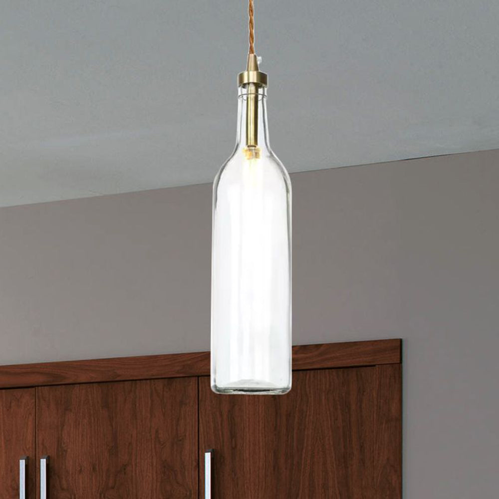 Valentina Industriell Weinflasche Glas Pendelleuchte Bunt Wohnzimmer