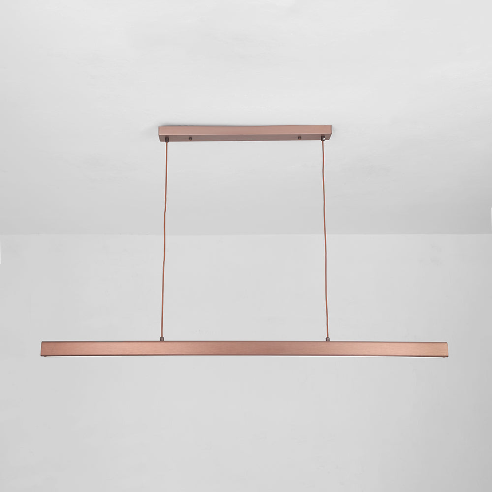 Edge Moderne LED Pendelleuchte Linear Schwarz/Braun Esszimmer Metall