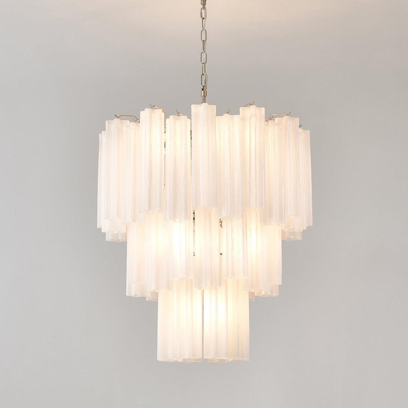 Aurora Chandelier Frosted Glass Tubes Layered Minimalist - Neutralighting