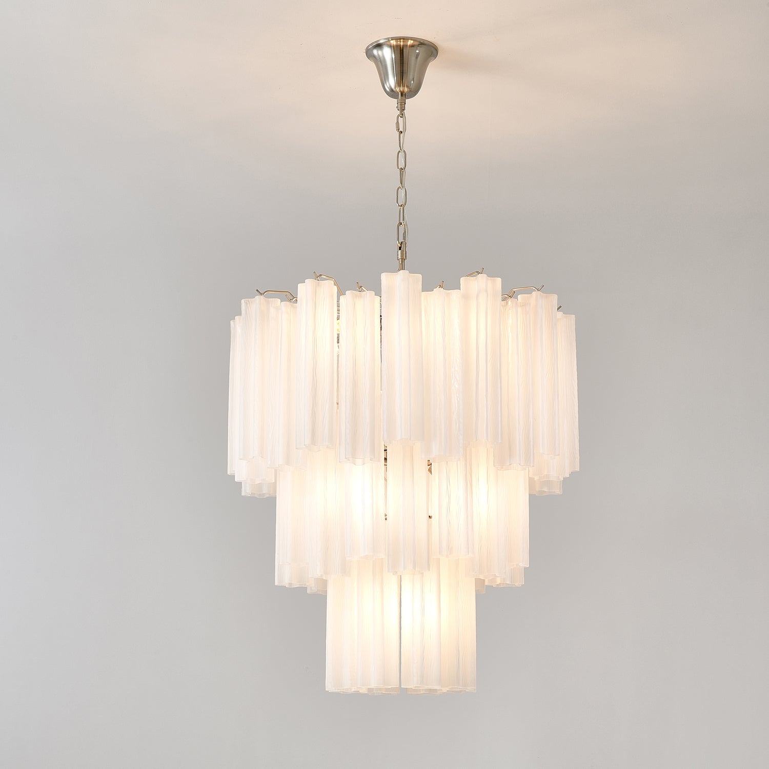 Aurora Chandelier Frosted Glass Tubes Layered Minimalist - Neutralighting