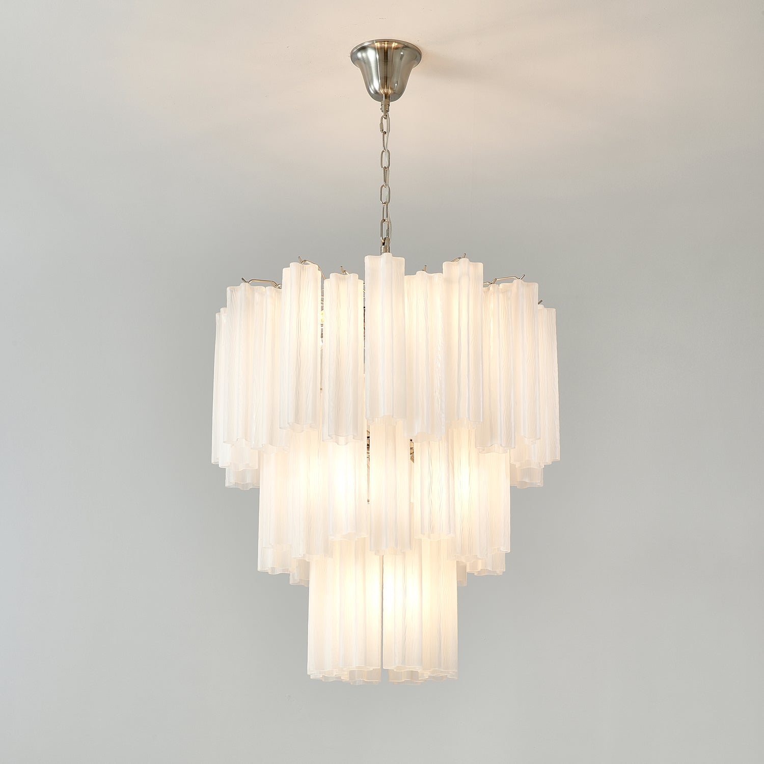 Aurora Chandelier Frosted Glass Tubes Layered Minimalist - Neutralighting