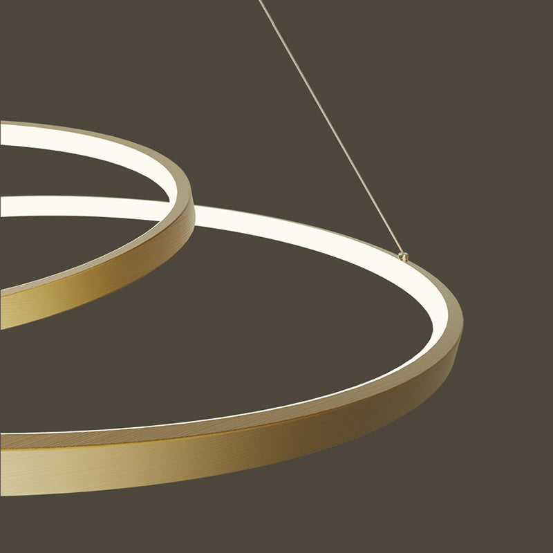 Arisha Modern Ring Linear LED Pendelleuchte Gold/Schwarz Wohn/Schlaf/Esszimmer Kupfer&Kieselgel