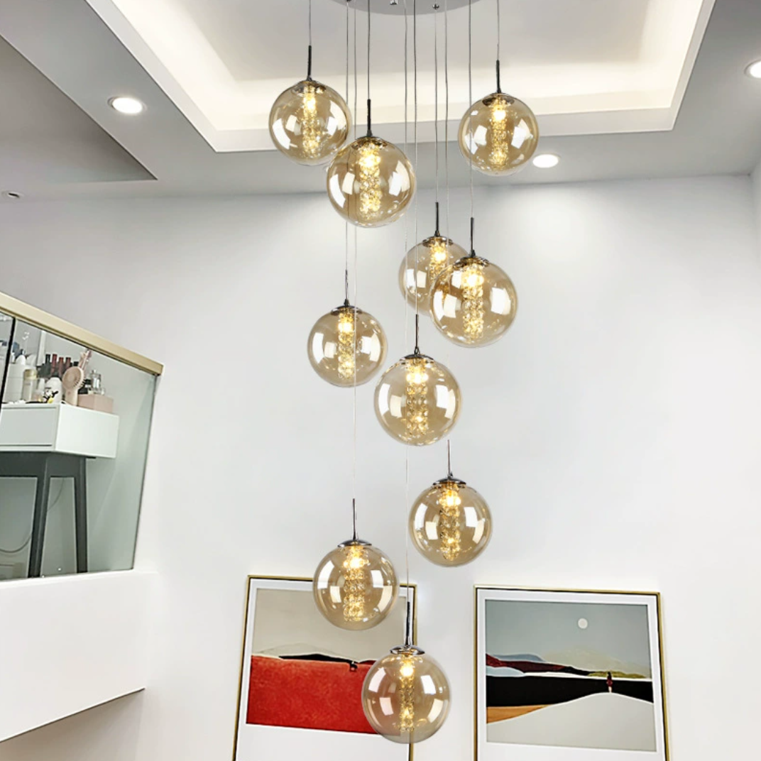 Juni luxuriöse Minimalistische Glas-Kristall Pendelleuchte