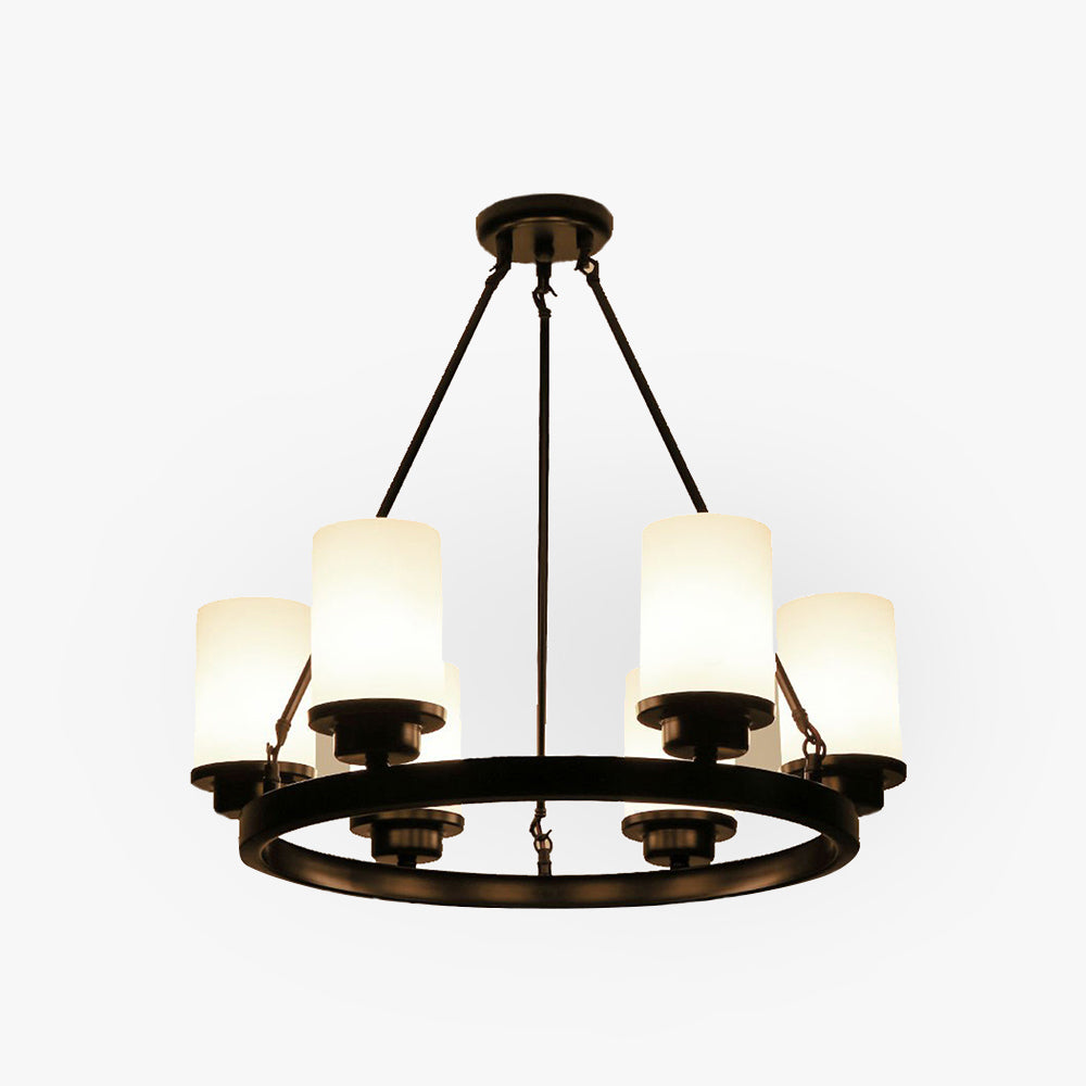 Silva Kronleuchter Glas Retro Zylinder Esstisch, Schwarz Weiß, Metall