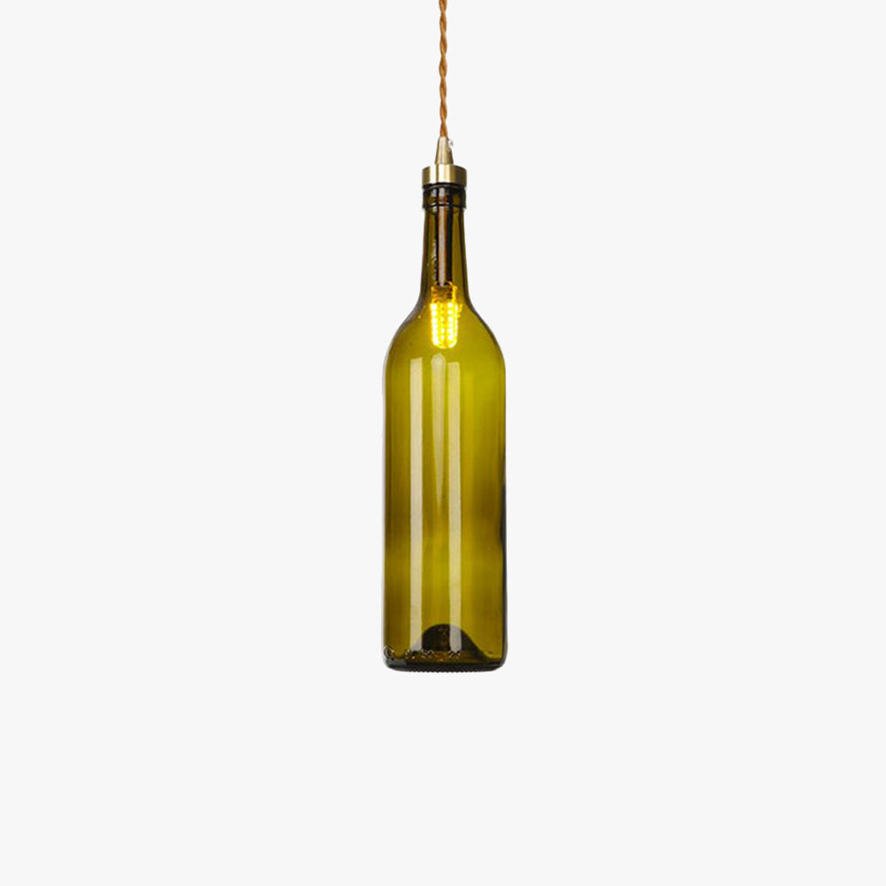 Valentina Industriell Weinflasche Glas Pendelleuchte Bunt Wohnzimmer