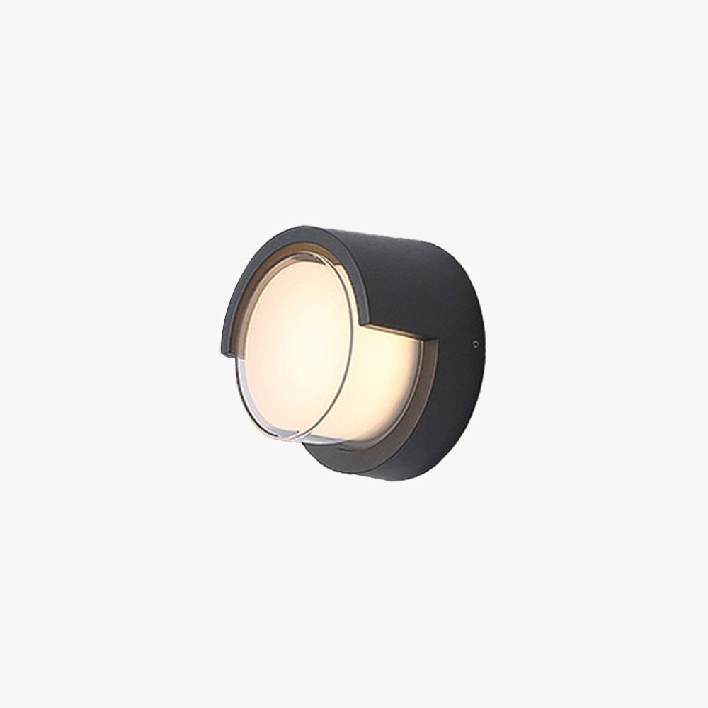 Ray Moderne runde/rechteckige LED Außenwandleuchte Schwarz Terrasse/GartenMetall/Acryl 2 Stile 16/17CM Lang