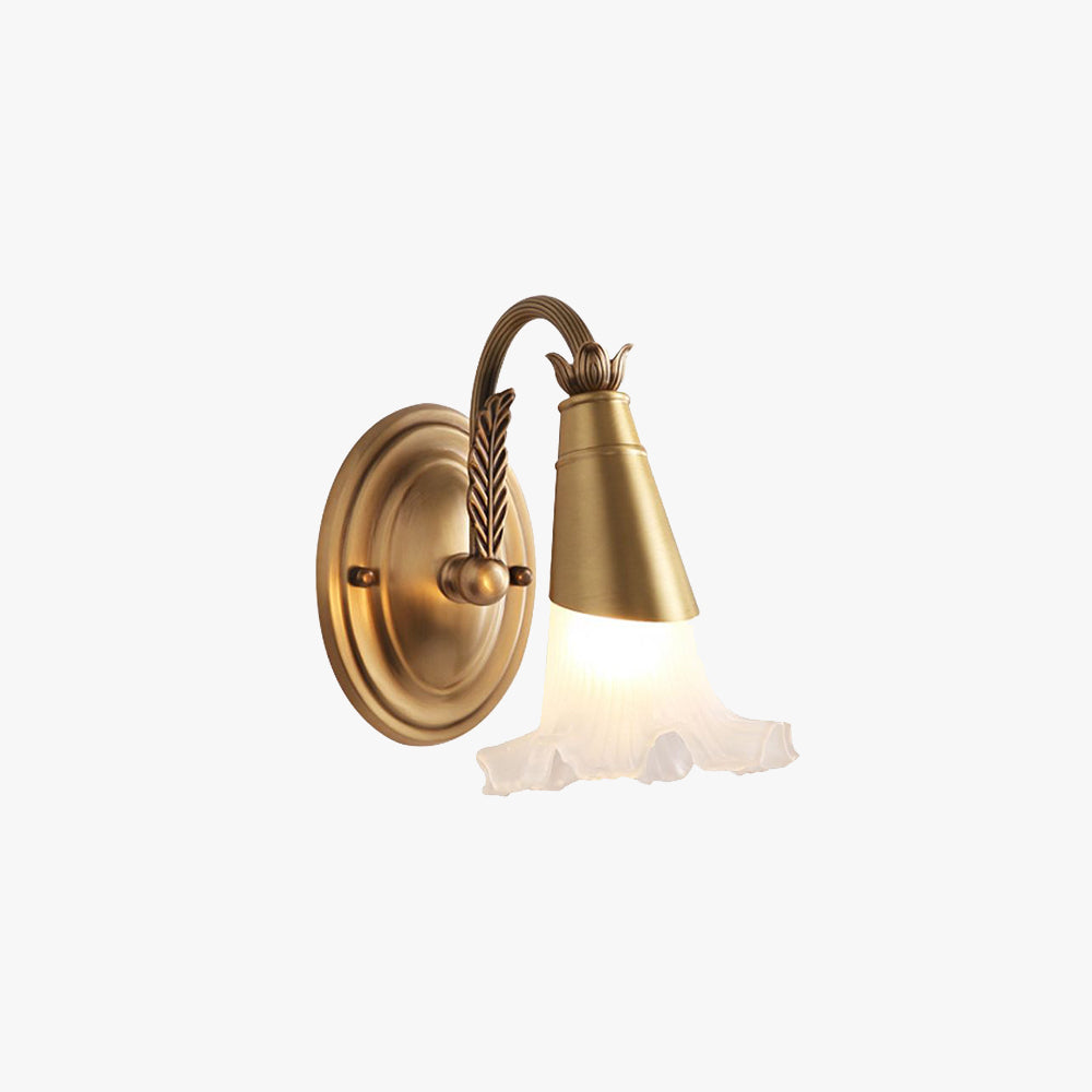 Arisha Nordique Retro Blume Metall/Glas Wandlampe, Gold
