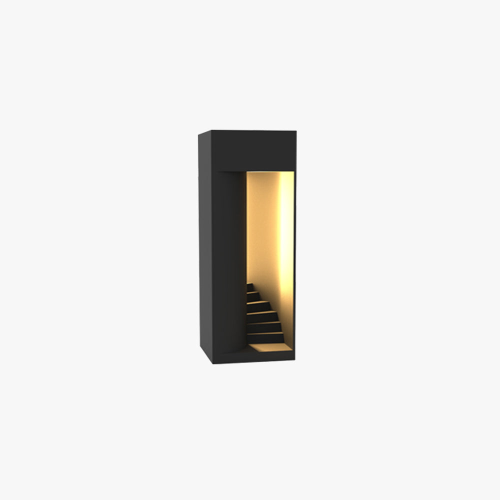 Ray Moderne Design Quadratische LED Außenleuchte Schwarz Garten-Flur Metall 3 Größen 27cm-43cm-73cm
