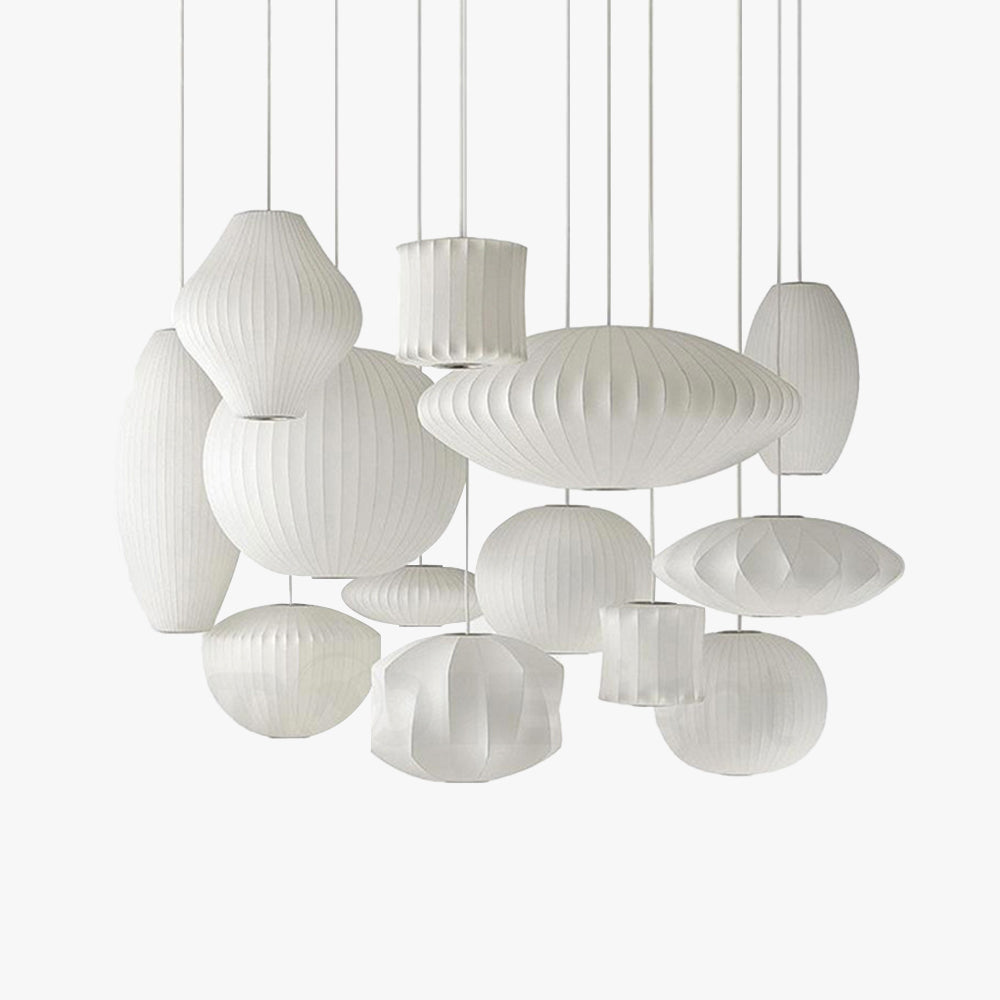 Ritta Modern LED Pendelleuchte Weiß Wohnzimmer/Esstisch Metall&Stoff-Letslighting