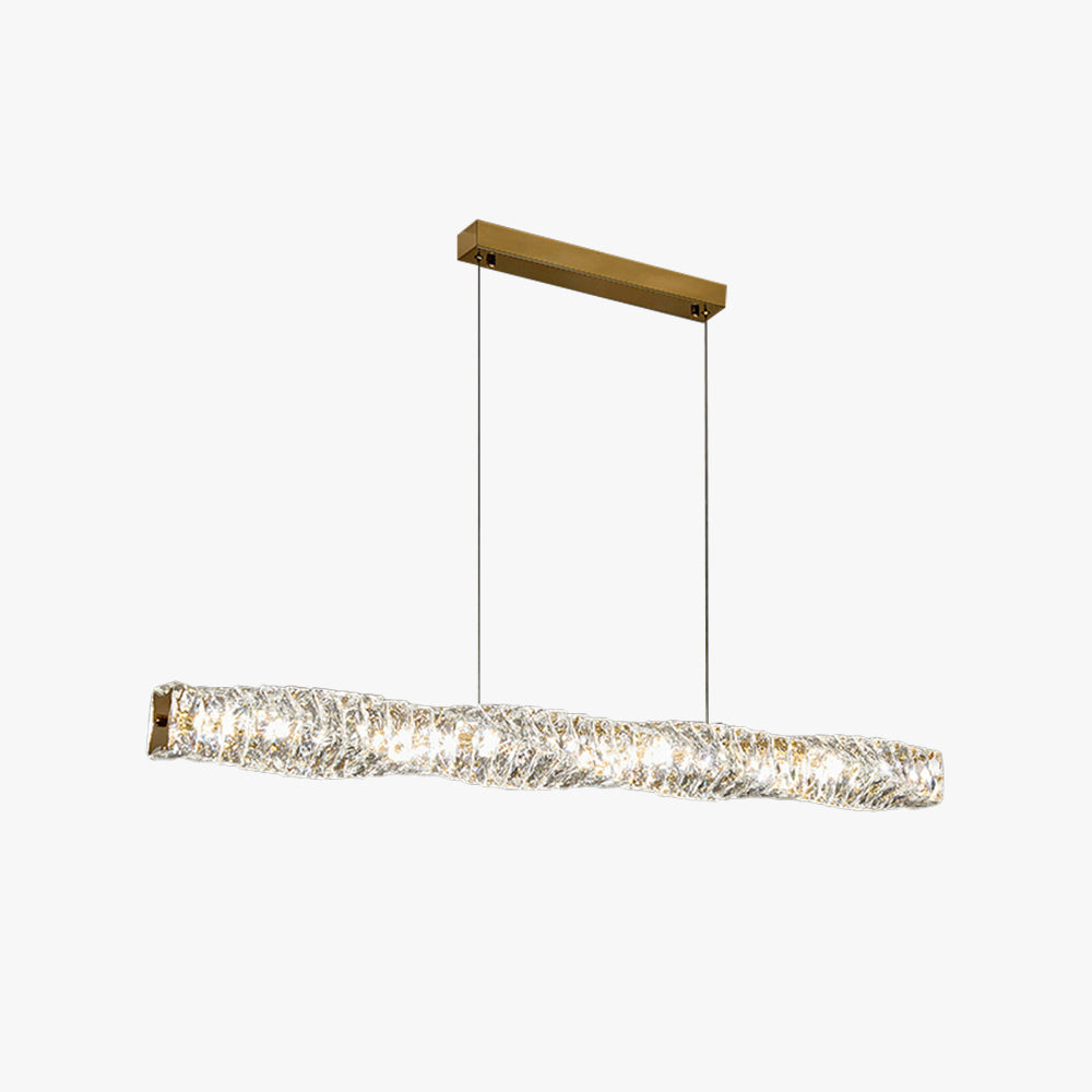 Kristy Vintage Linear LED Pendelleuchte Gold/Silber Esstisch/Schlaf/Wohnzimmer 100-120-150cm Metall Kristall